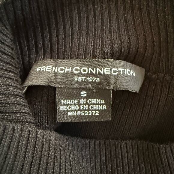 French Connection Krista Organza Sleeve Knit Black Top – Sz S - Picture 10 of 10